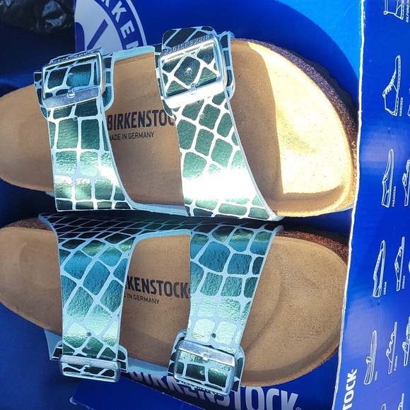 Birkenstock sz9 Arizona Gator Gleam Ocean Breeze - Picture 4 of 5